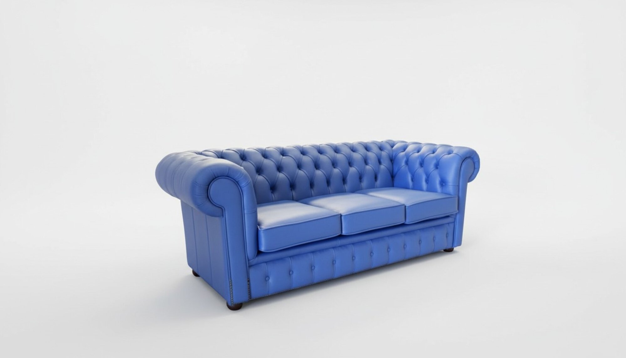 3 Sitzer Blaue Kunstleder Leder Couchen Sofa Polster Couchen Sofas