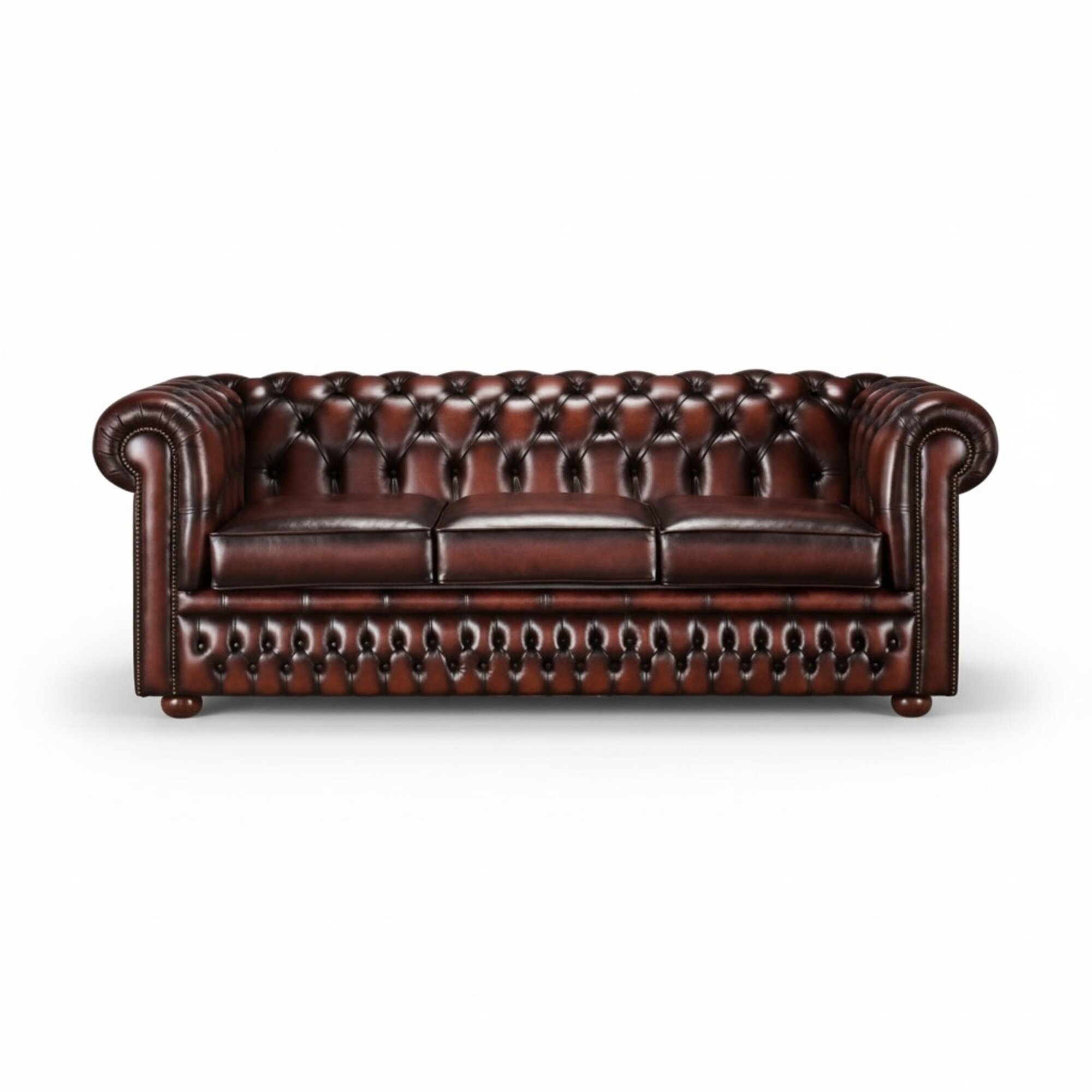 3 Sitzer Couch Polster Chesterfield Antik Braun Sofa Couchen Sitz Garnitur Neu