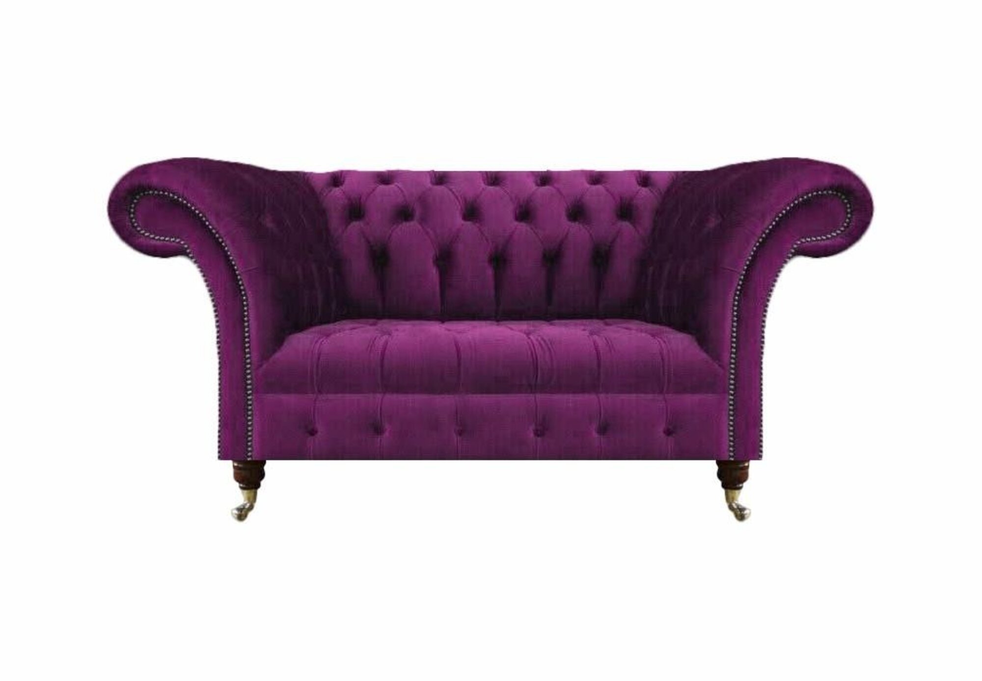 Luxus Sofa Couch Zweisitzer Chesterfield Lila Möbel Textil Wohnzimmer