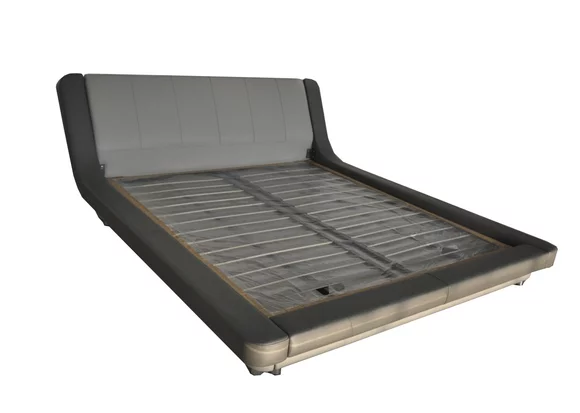 Doppel Luxus Leder Bett + USB Polster Betten Moderne Hotel Multifunktion LB8826