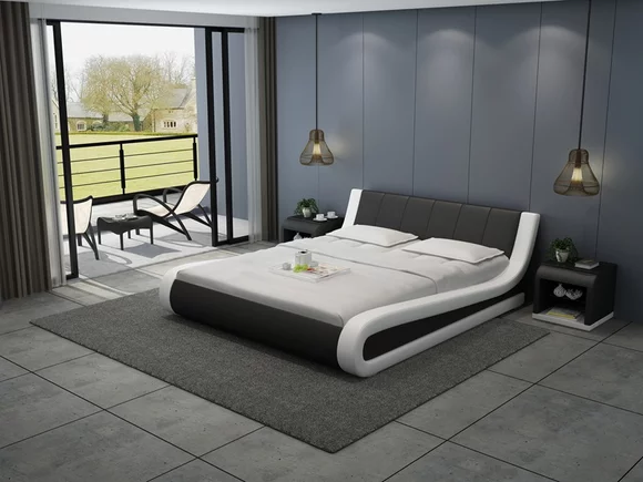 Leder Bett mit USB Polster Betten Luxus Doppel 140/160/180 LB8829