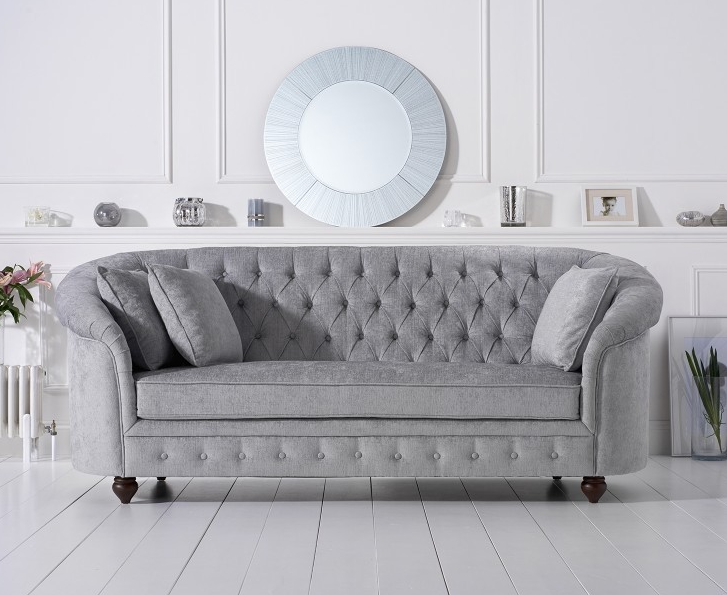 Chesterfield Sofa Couch Polster Stoff Couchen Polster Garnitur 3 Sitzers Sofa