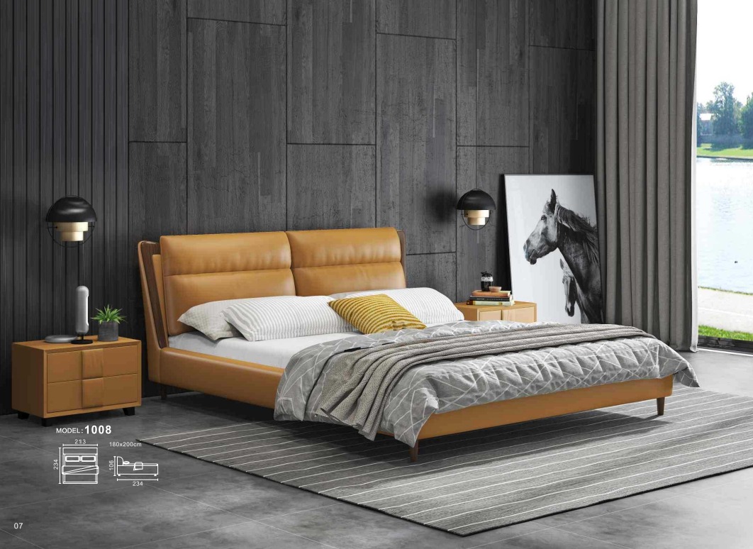 Design Leder Bett Luxus Polster Betten Doppel Schlafzimmer 180x200