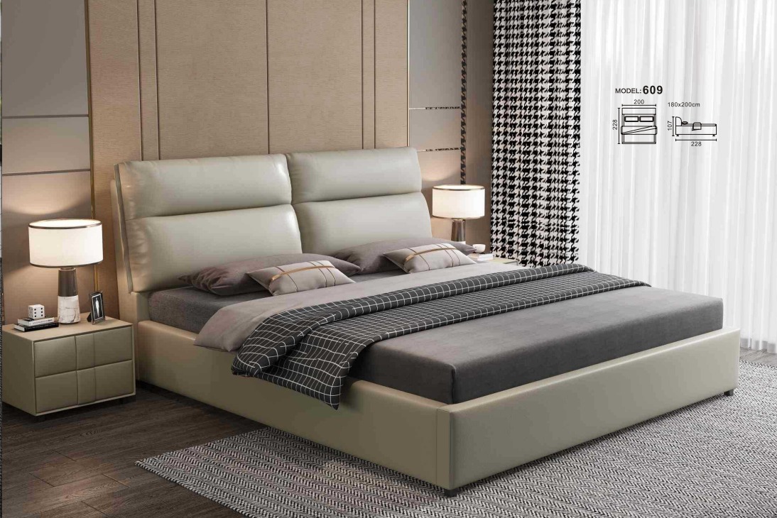 Design Bett Schlafzimmer Textil Leder Polster Moderne Betten 180x200cm