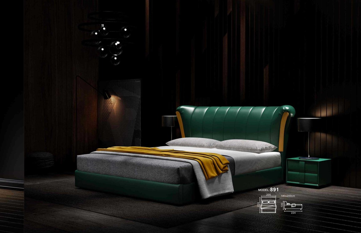 Bett Polster Klassisches Doppelbett 180x200cm Holz Betten Schlafzimmer