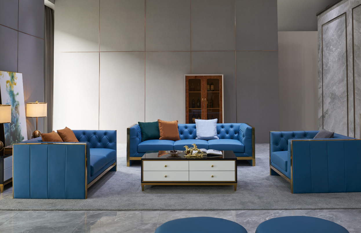 Komplette Chesterfield Set Sofagarnitur 3 2 1 Sitz Couchtisch Designer 4tlg