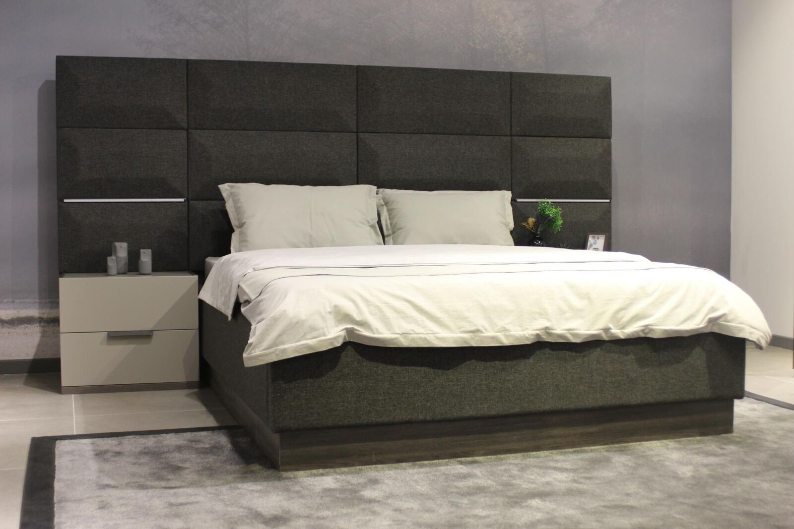 Luxus Schlafzimmer Set Designer Bett 2x Nachttisch Holz Komplett neu 3 tlg.