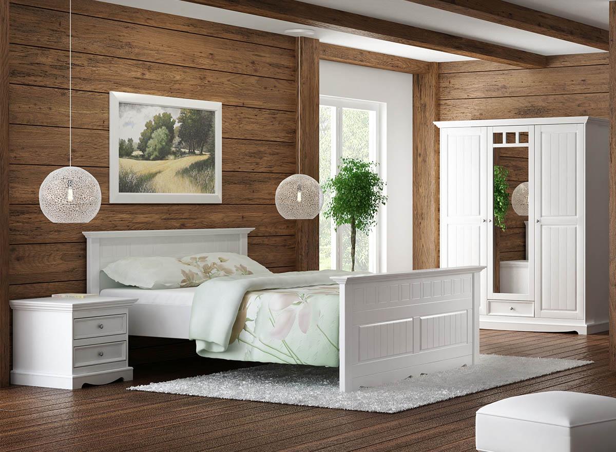 Bauern Bett Echtholz Betten 180x200c Holzbett Schlafzimmer Möbel Weiß Landhaus