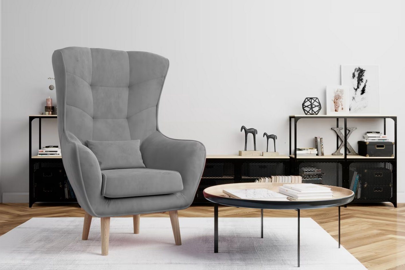 Wohnzimmer Einsitzer Sofa Couch Hotel Luxus Moderner Design Sessel Sofort