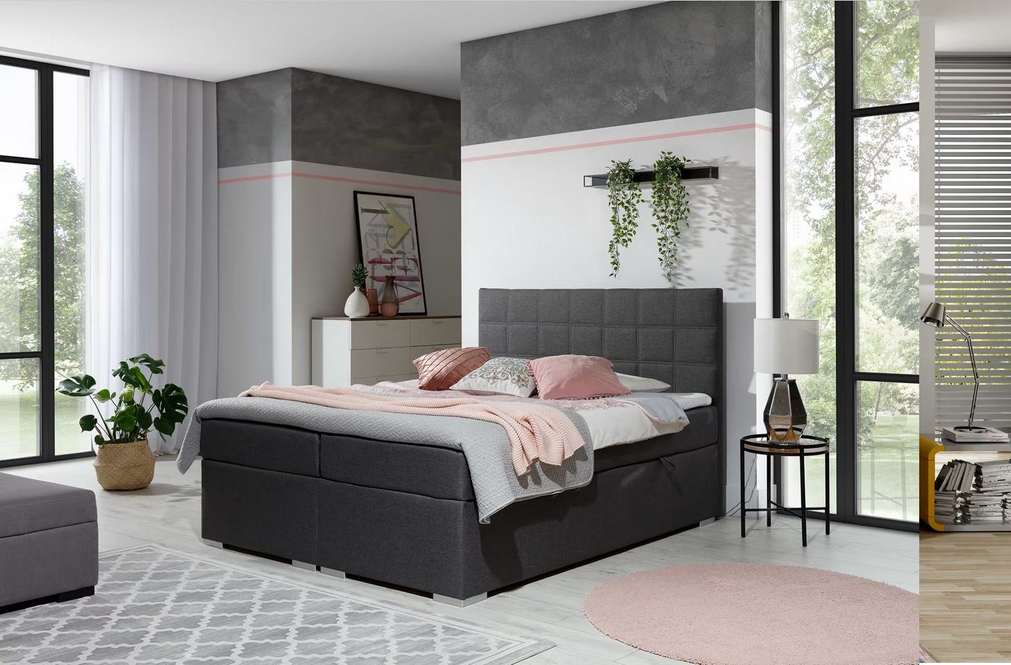 doppelbett mit federkernmatratze designer bett schlafzimmer modern