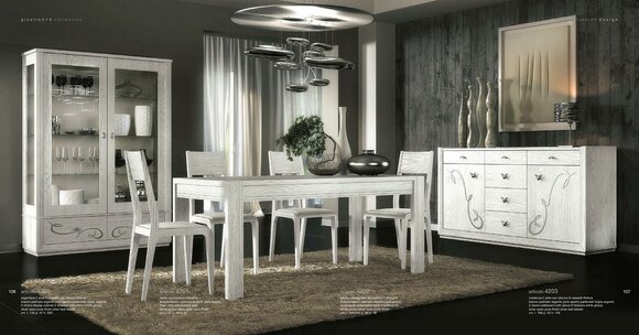 Esszimmer Esstisch Stuhl Kommode Vitrine Ess Gruppe Tisch Tische Holz Set 7tlg.