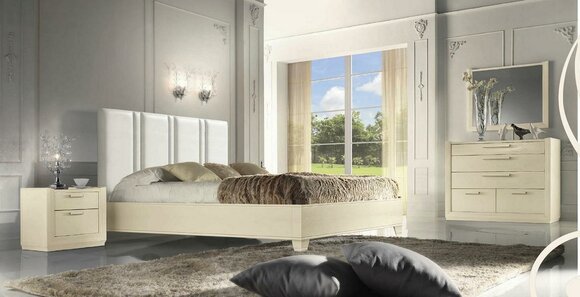 Schlafzimmer Bett Nachttisch Holz Betten Doppelbetten Bettgestell Set 3tlg