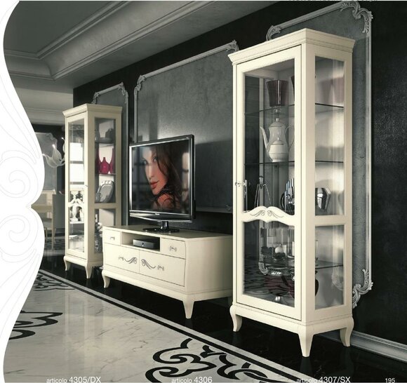 Wohnzimmer Vitrine rtv Vitrine tv Modern Holz Möbel Schrank Stil Set 3tlg.