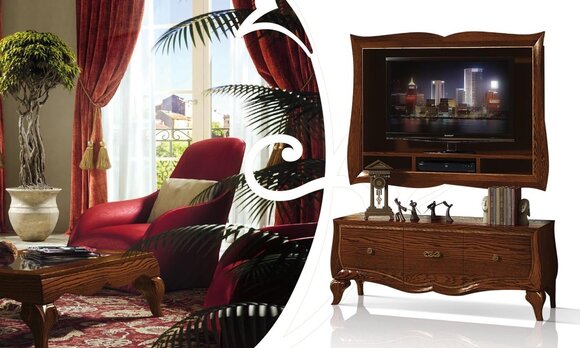Lowboard rtv Schrank Sideboard Schrank tv Holz Klassisch Kommode Design