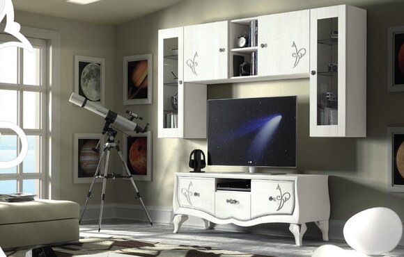 Wohnwand rtv Schrank Sideboard Schrank TV Holz Lowboard Kommode Design Möbel