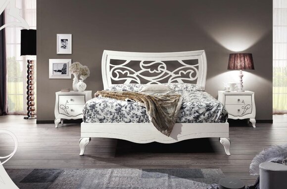 Schlafzimmer Bett Nachttisch Garnitur Gruppe Betten Doppel Bettgestell 3tlg.