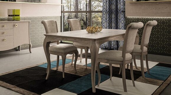 Esstisch Esszimmer Garnitur Möbel Einrichtung Gruppe Tisch + 6 Stuhl Set 7tlg.