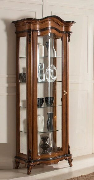 Wohnzimmer Möbel Massive Holz Vitrinen Glas Schrank Echtholz Anrichte Vitrine