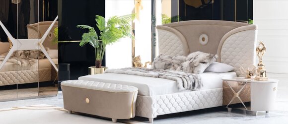 Doppelbetten Modernes Bettgestell Betten Set 3tlg. Schlafzimmer Bett Nachttisch