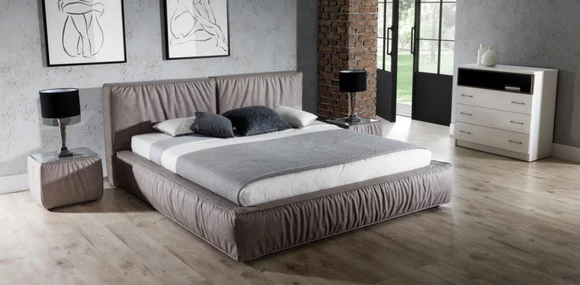 Schlafzimmer Set Braun Bett Nachttisch Elegantes Design Mobel 3tlg