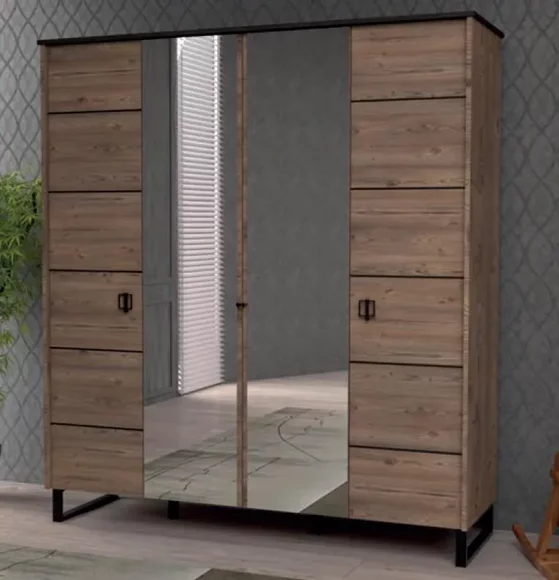 Kleiderschrank Modern Holz Kinderzimmer Braun Möbel Design Schlafzimmer