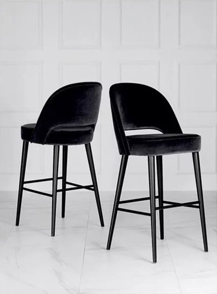 Barhocker Hocker Barstuhl Stuhl Modern Polyester Schwarz Stoff Design