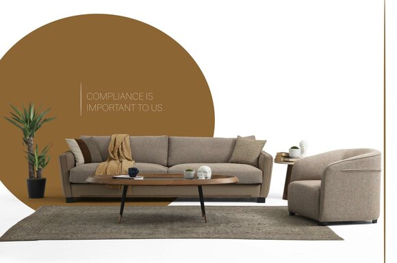 Sofagarnitur 31 Sitzer Sessel Dreisitzer Modern Stoff Beige Set Design