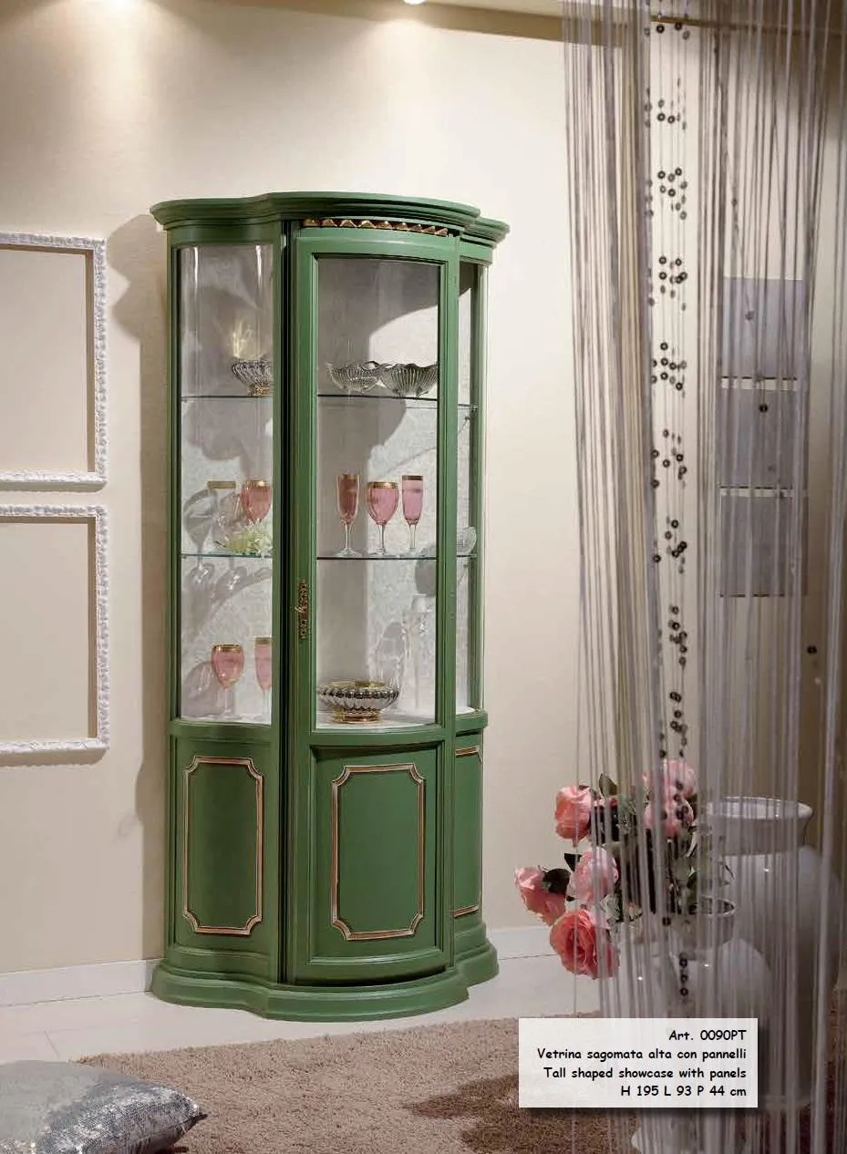 Halber Schrank Vitrinen Glas Schrank Vitrine Wohnzimmer Luxus Grün