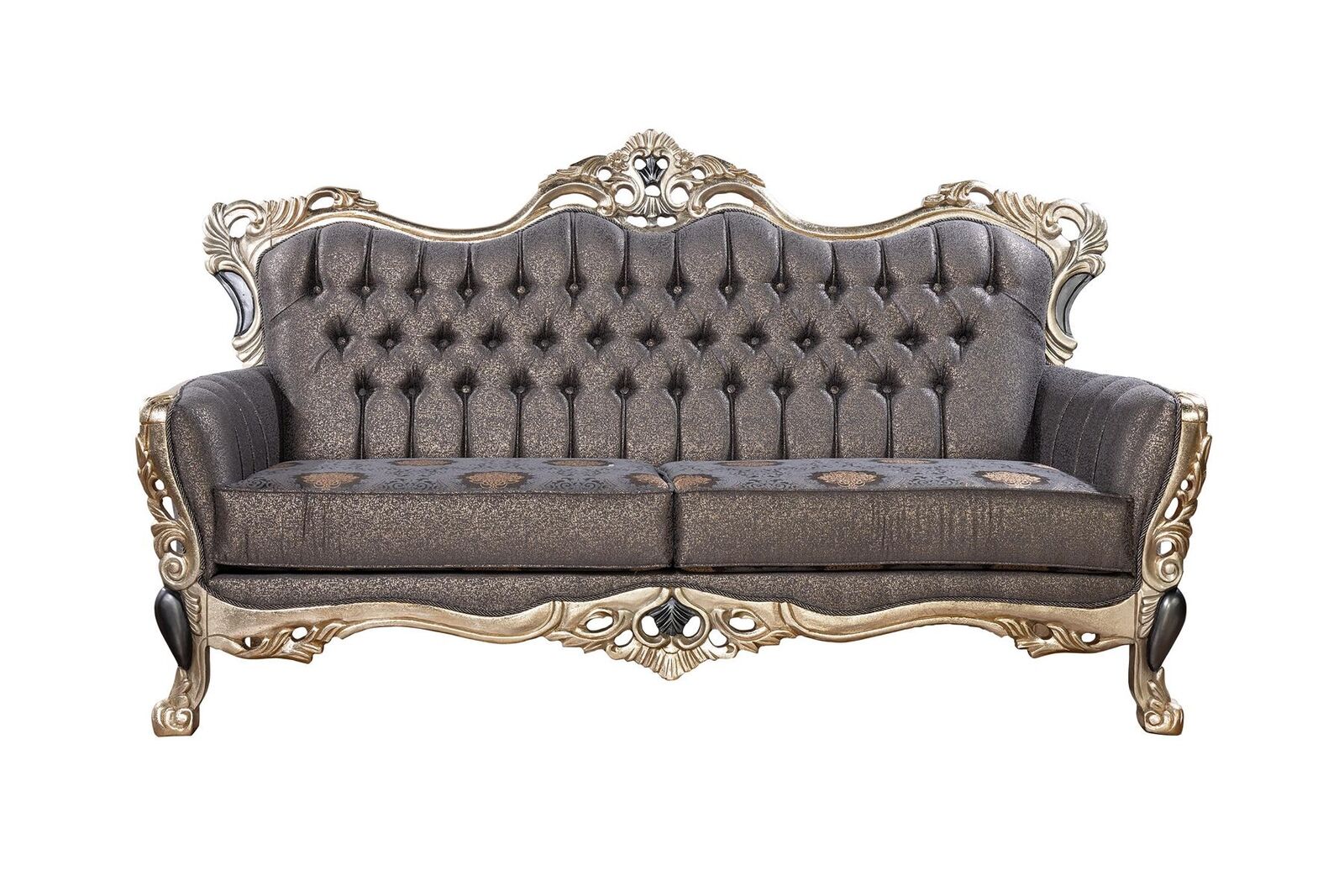 Klassisch Sofa 3 Sitzer Polstersofa Braun Textill Sitz Design Couch Sofas Stoff