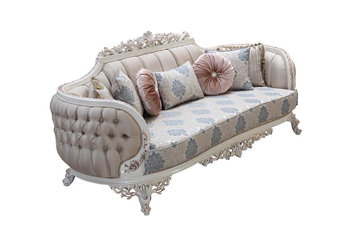 Chesterfield 3 Sitzer Designer Sofa Luxus Polster Sofas Couchen Stoff Textil Neu