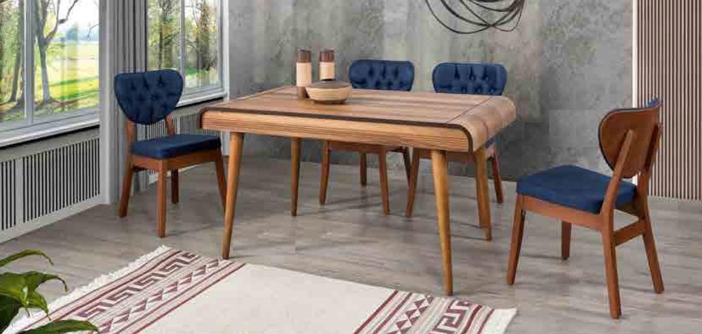 Möbel Esszimmer Set Garnitur Sitz Essgruppe Esstisch Polster 5tlg.