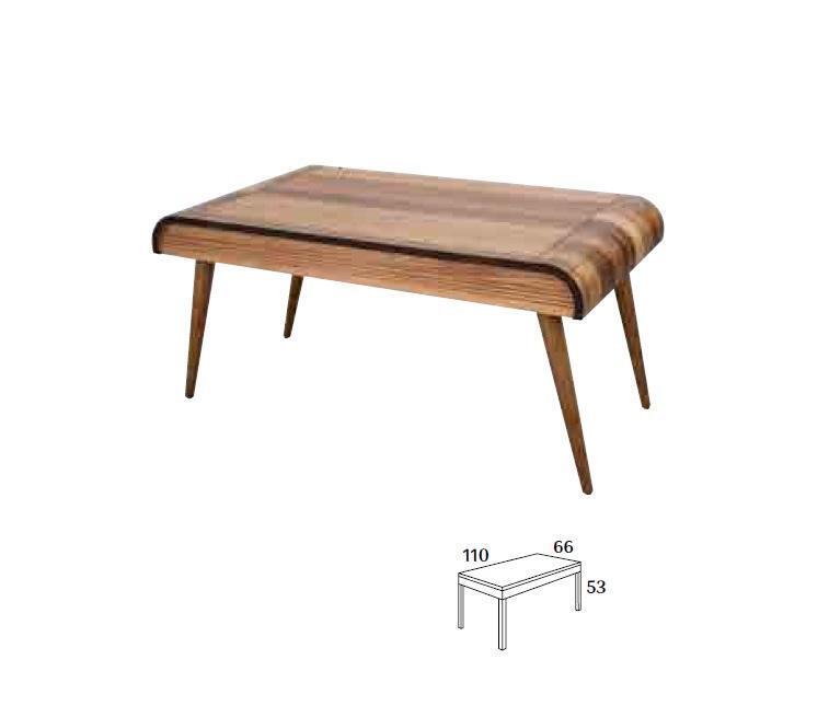 Holz Couchtisch auf Holzbeinen für Ihr Wohnzimmer Original Designmodell Neu