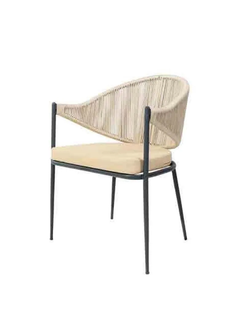 Beiger Stuhl Einsitzer Polstermöbel Esszimmer Stühle Edelstahlelemente