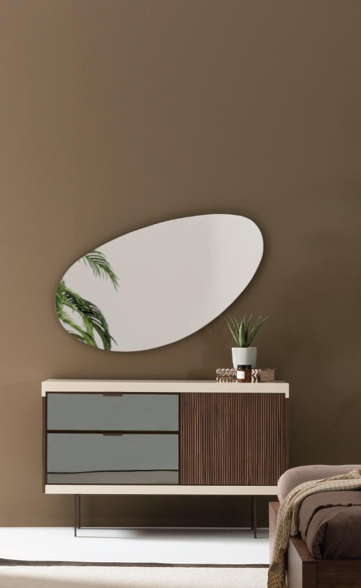 Schlafzimmer Anrichte Schränke Luxus Holz mit Glas Moderner Designer