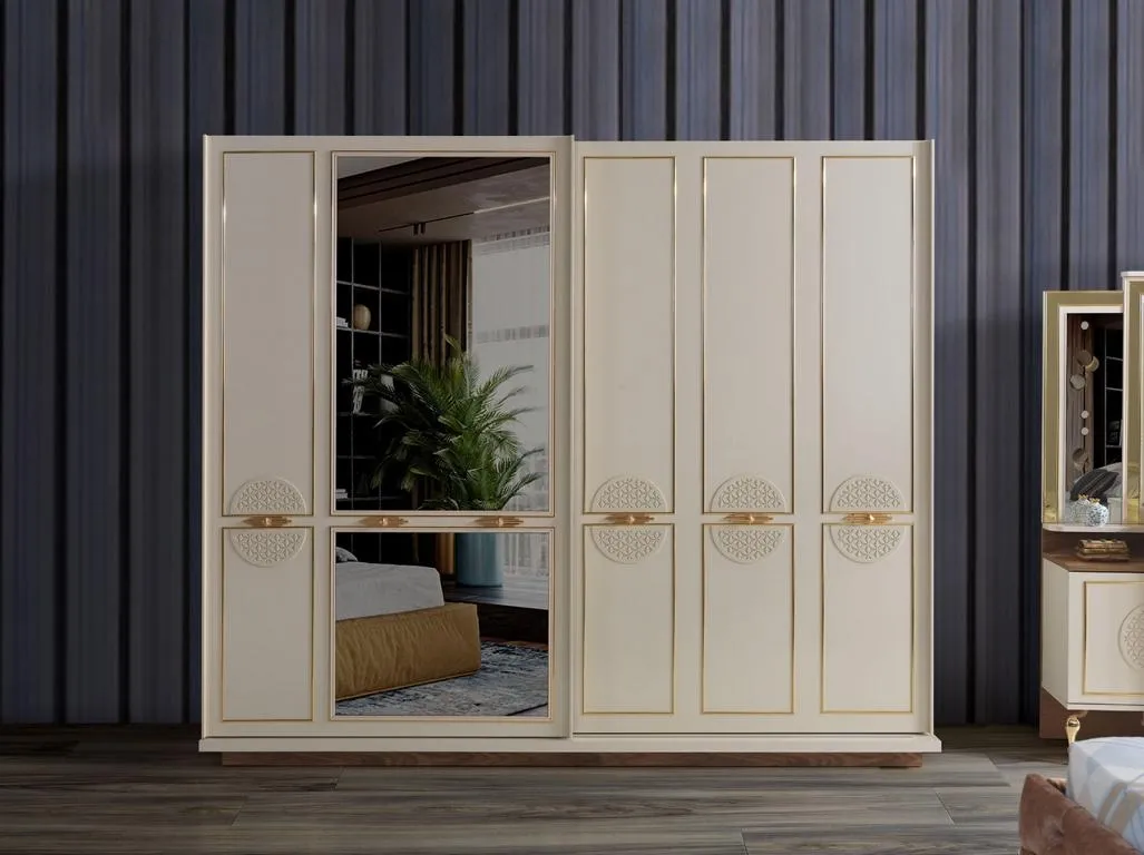 Schlafzimmer Kleiderschrank Luxus Holz Modern Design Möbel Weiß