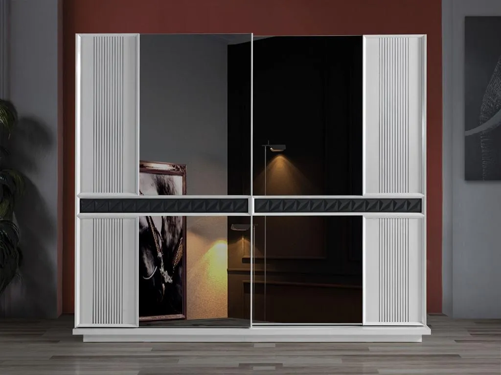 Schlafzimmer Holz Kleiderschrank Luxus Design Schränke Modern Grau
