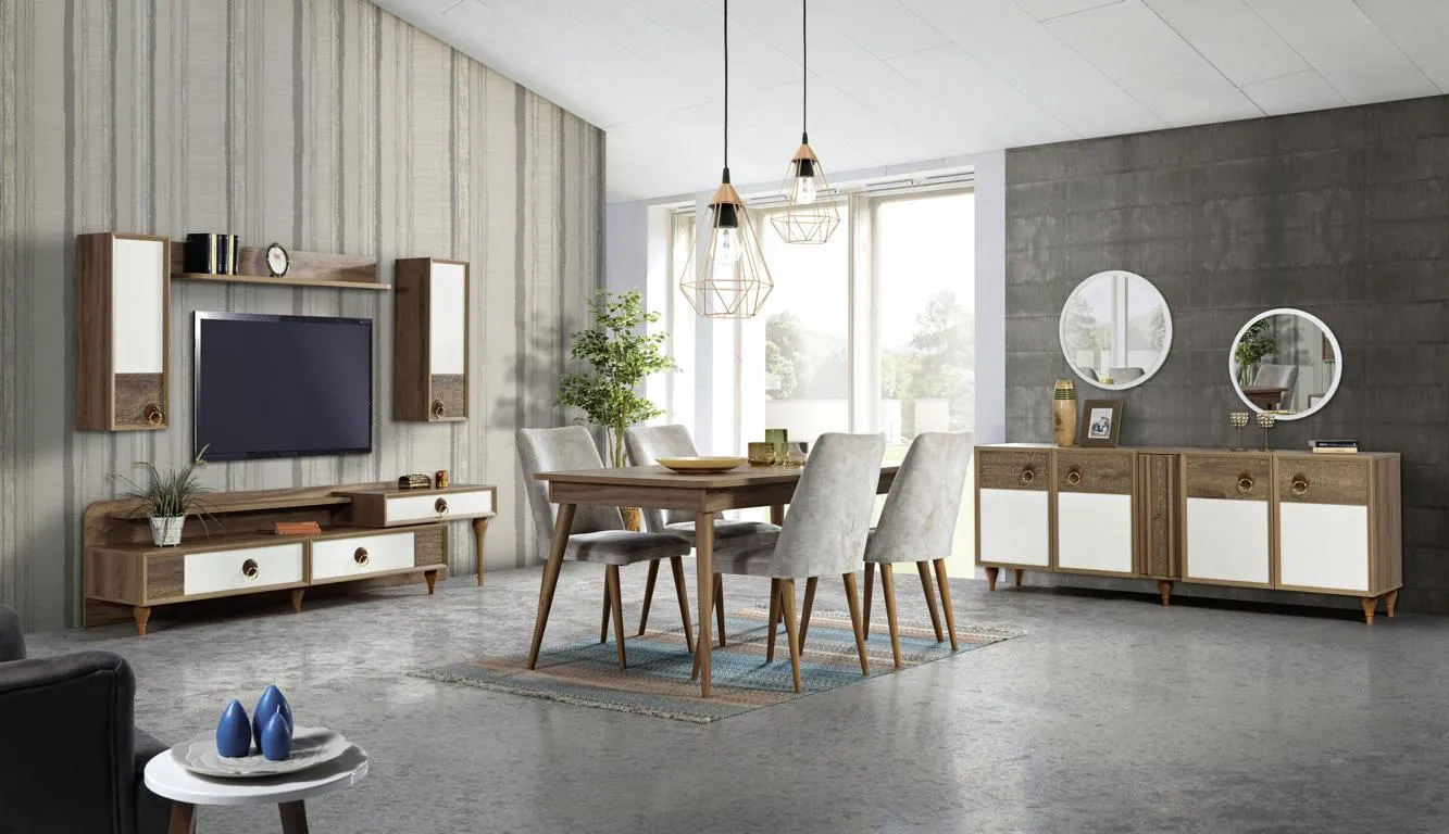 Esszimmer Komplett Set Tisch 4x Stühle Ess Gruppe Holz Tisch 12tlg