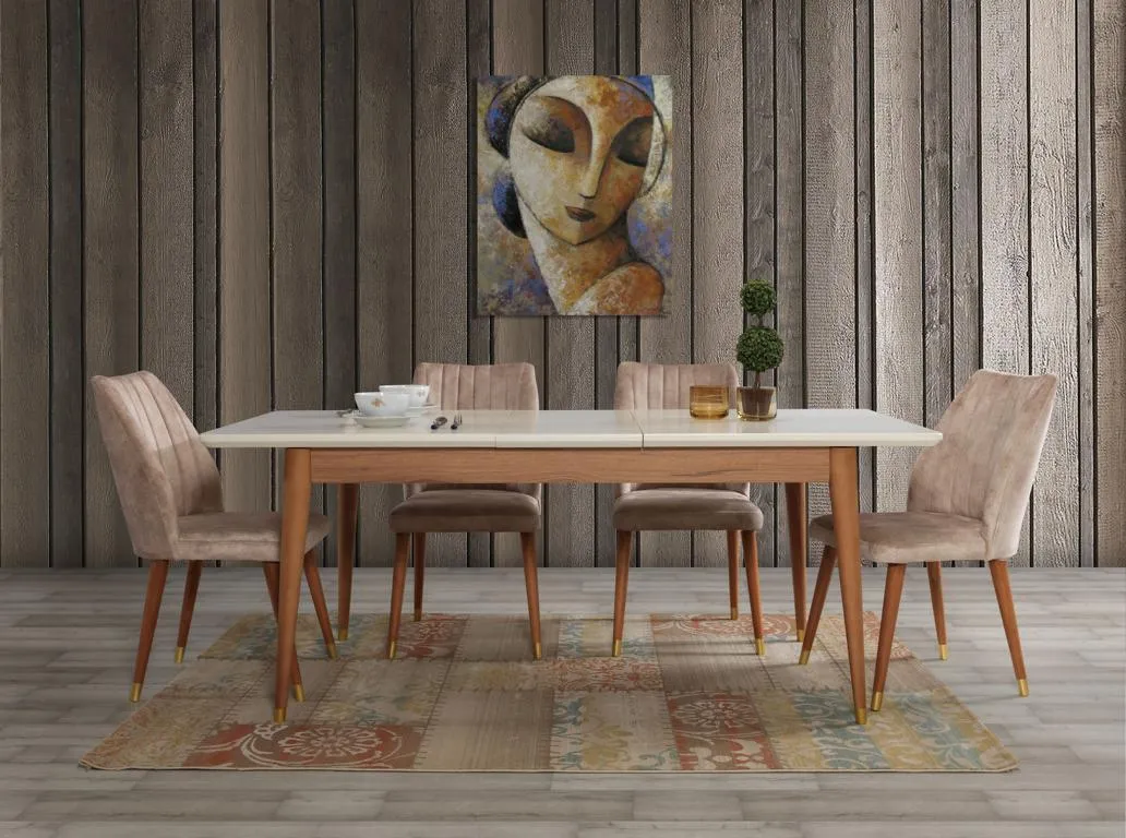 Esszimmer Design Möbel Modern Tisch 4x Stühle 5tlg. Set Garnitur