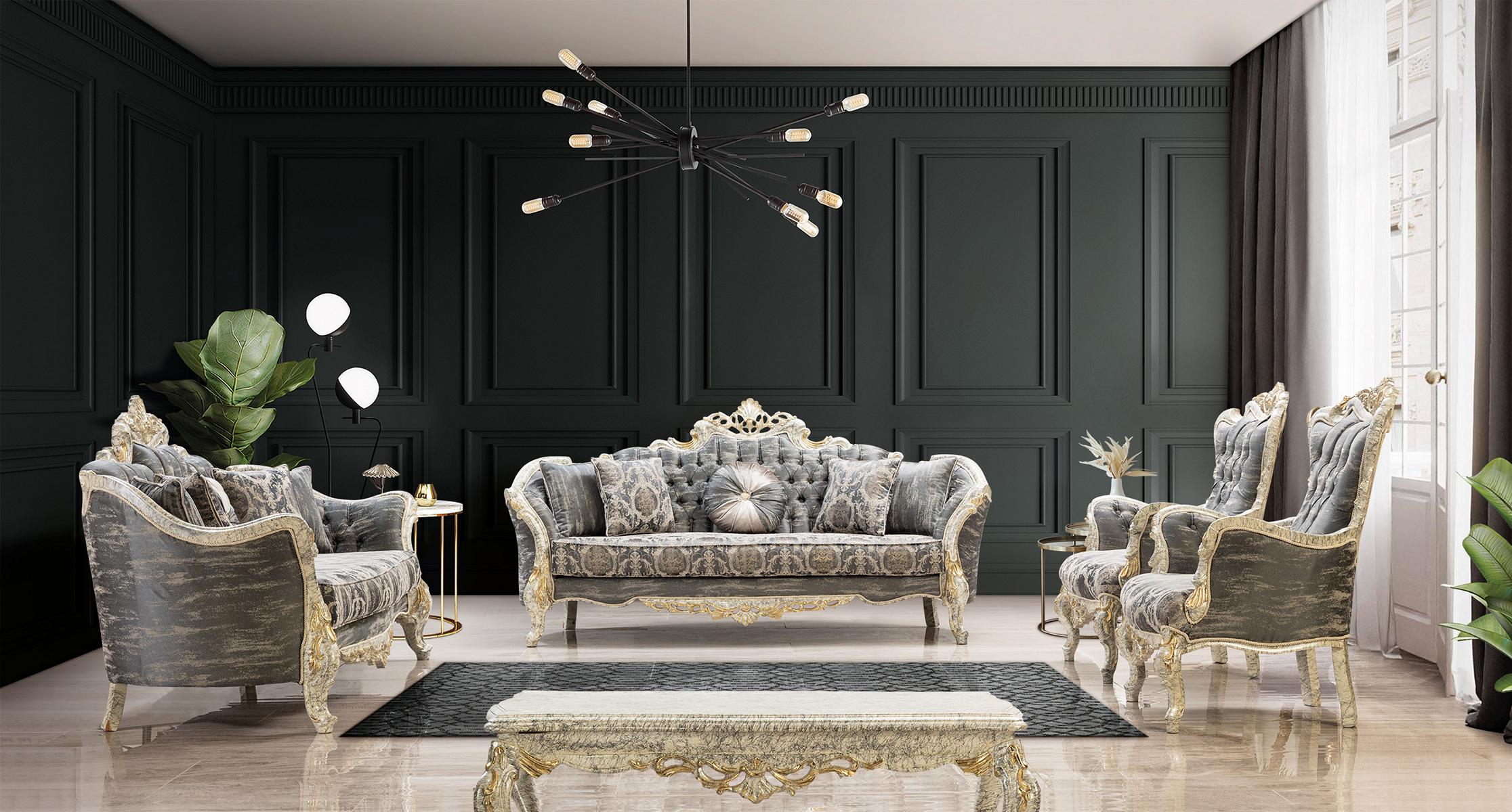 Barockes Chesterfield Sofa Set 5 Stück