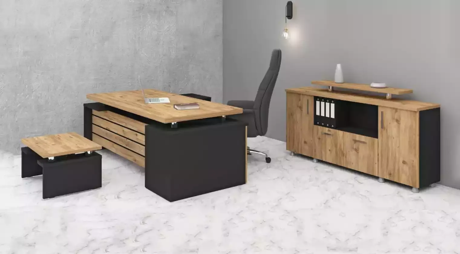 Designer Büromöbel Luxus Arbeitszimmer Set Modernes Designer 3tlg