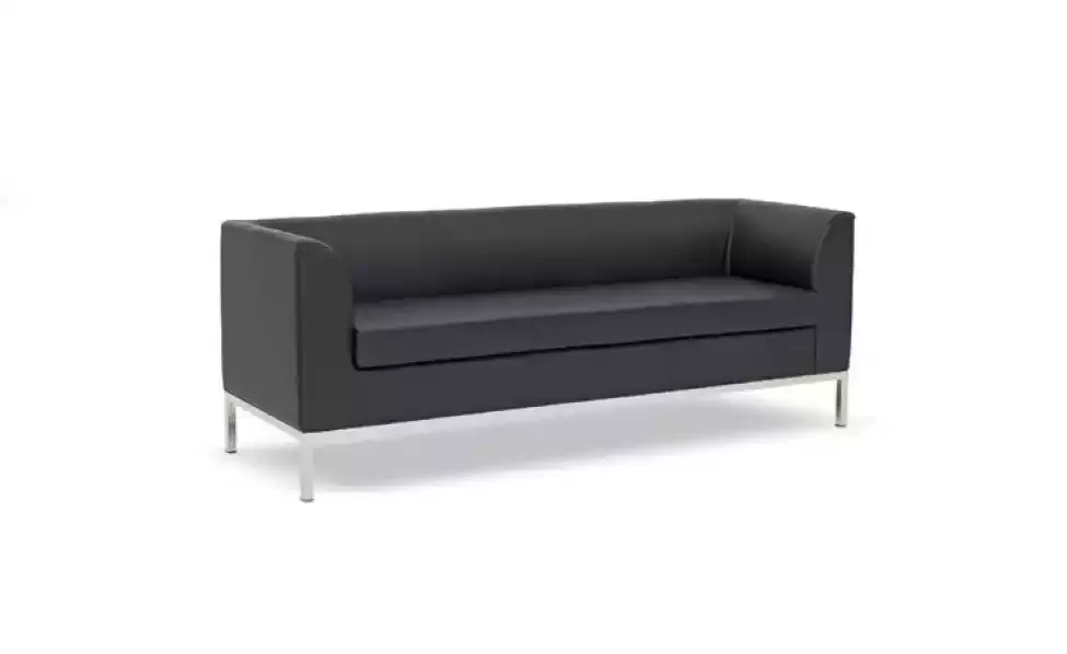 Schwarzer Polster Dreisitzer Luxus Möbel Arbeitszimmer Textilsofas