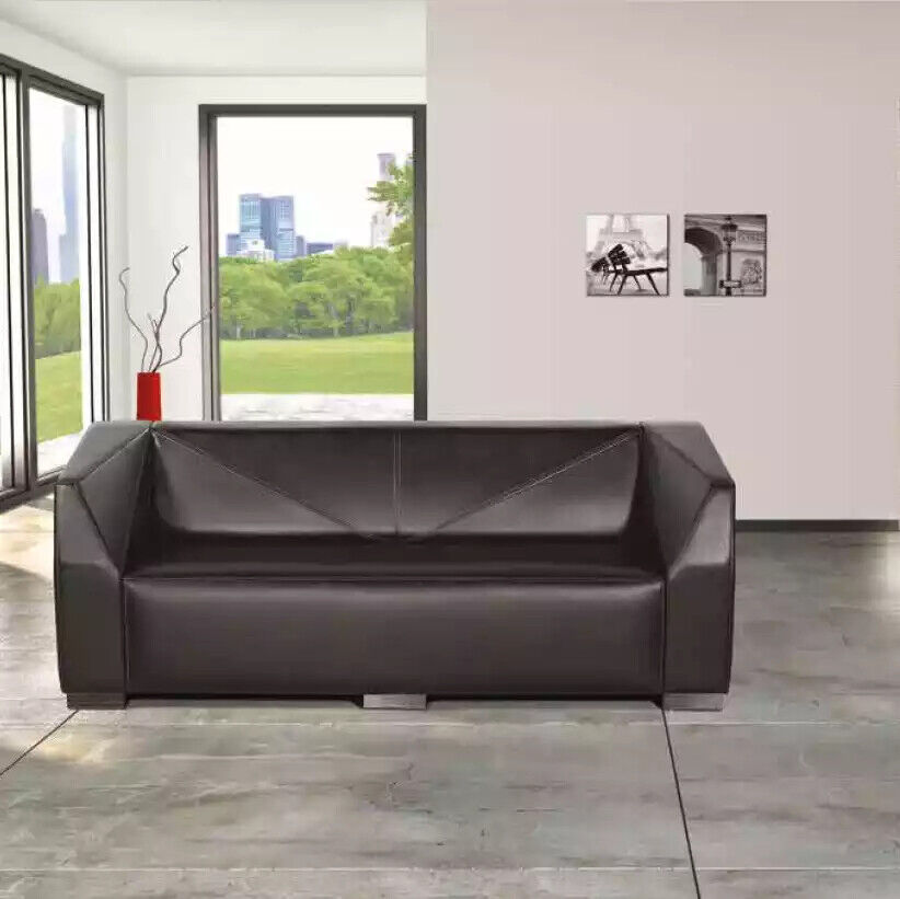 Schwarzer Dreisitzer Arbeitszimmermöbel Couch Luxus Designer Sofa