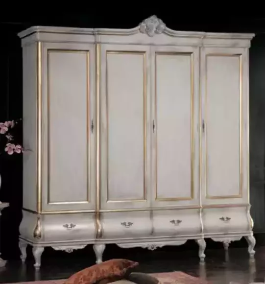 Weißer Luxus Kleiderschrank Massivholz Möbel Schlafzimmer Schränke Schrank