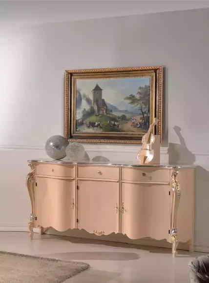 Sideboard Kommode Luxus Beige Schränke Holz Holzschrank Schrank 200x57x100