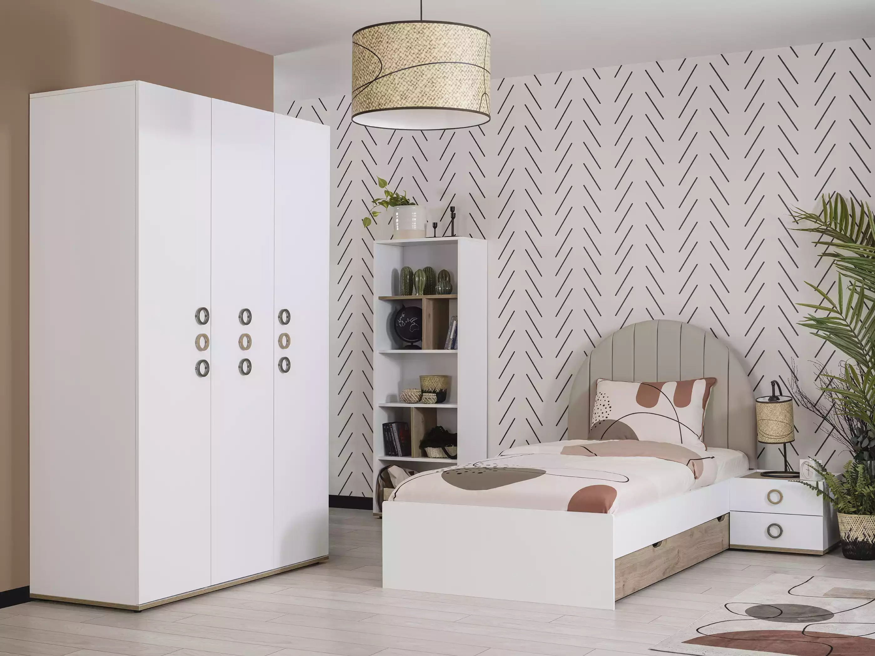 Design Kinderzimmer Komplete Bett Kindermöbel Holz Weiß Set 4tlg Neu