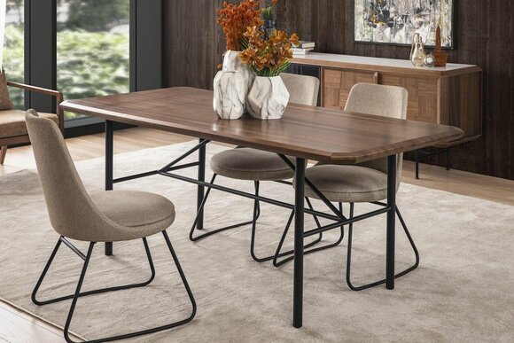Esszimmertisch Esstisch Tisch Essecke Esszimmer 205 cm Holz Braun