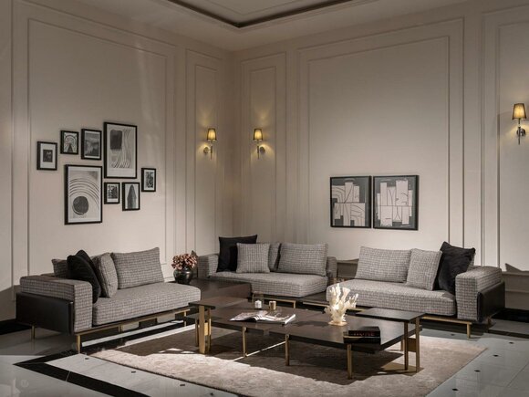 Ecksofa L form Eckgarnitur Großes Sofa Grau Polstersofa Stoffsofa Neu