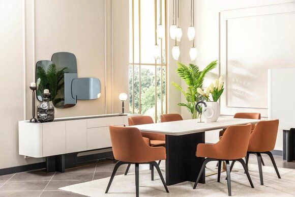 Essecke Esszimmermöbel Weiß 9tlg Esszimmer Esstisch Stühle Essgruppe