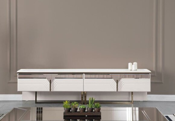 Sideboard RTV Lowboard TV Ständer Holzschrank Schrank Holz Weiß Design
