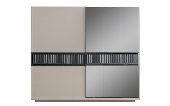 Moderner Grauer Schlafzimmer Kleiderschrank Spiegelschrank Holz Möbel